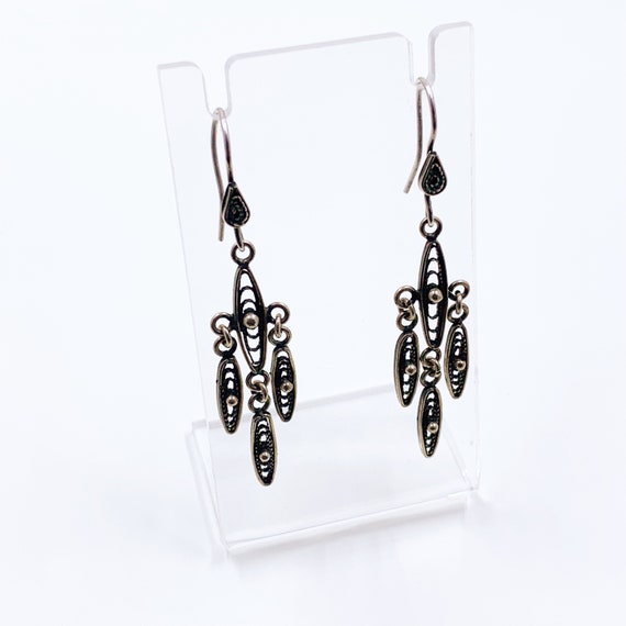 Vintage Filigree Dangle Earrings | Silver Filigre… - image 10