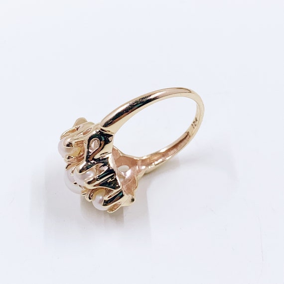 Vintage 10k Gold Pearl Cluster Ring | 10K Gold Pe… - image 8