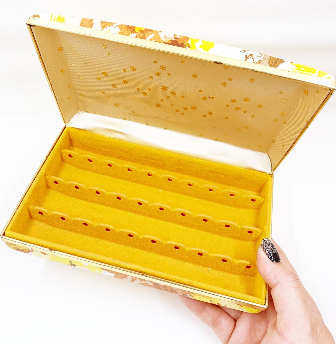 Vintage Yellow Clamshell Jewelry Box Retro Clamshell Earring Etsy