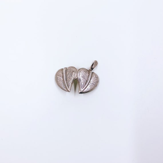 Vintage Silver Engraved Leaf Locket | Silver Leaf… - image 4