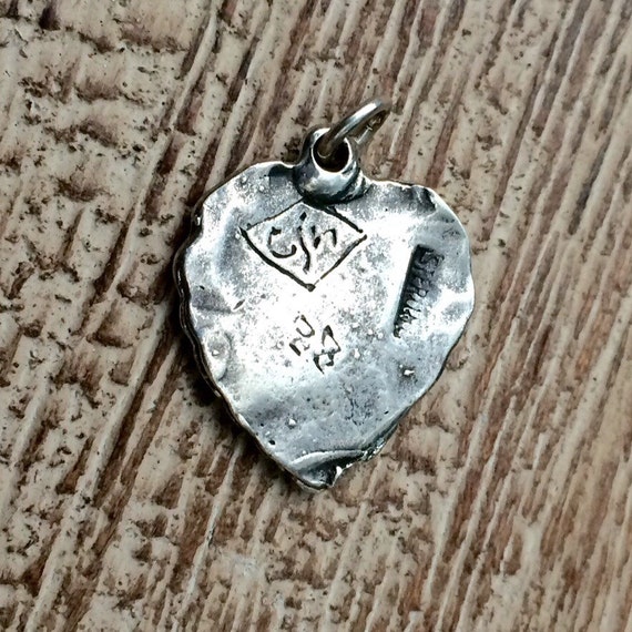 Vintage Heart Charm | Sterling Silver Heart Penda… - image 5