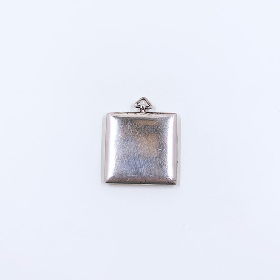 Antique Sterling Silver Square Locket: Engraved EPS M… - Gem