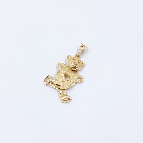 Estate 14k Gold Teddy Bear Pendant | Moveable Ted… - image 4