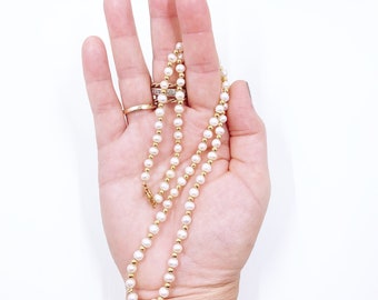 Vintage Cultured Pearl and 14k Gold Bead Necklace | Vintage Imperial Pearl Syndicate Pearl Necklace