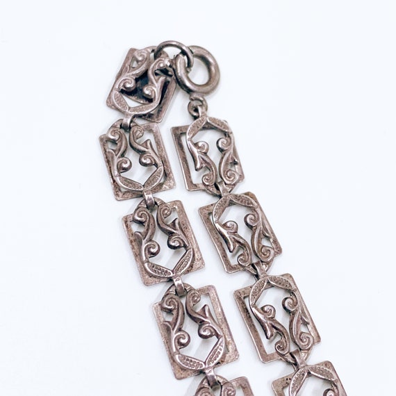 Vintage Danecraft Sterling Panel Link Necklace | … - image 4