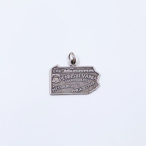 Pennsylvania State Charm Antiqued Sterling Silver Pennsylvania State Charm Antiqued Sterling Silver