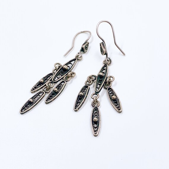 Vintage Filigree Dangle Earrings | Silver Filigre… - image 3