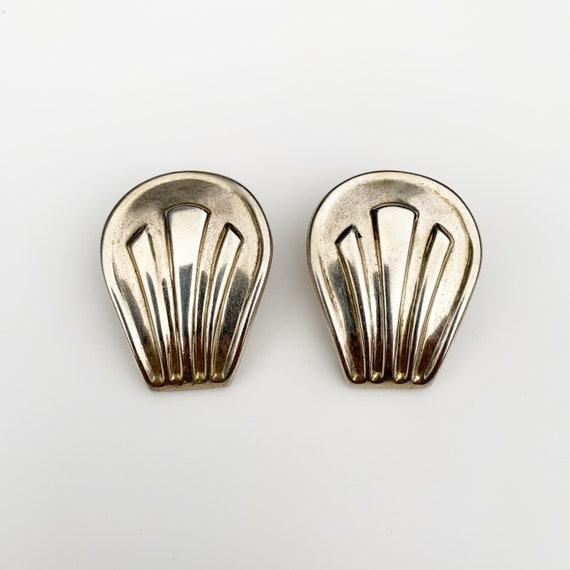 Vintage Mexican Silver Modernist Earrings | Modern