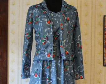 SALE Vintage 1970s Janine Jacket Dress, Petite Small