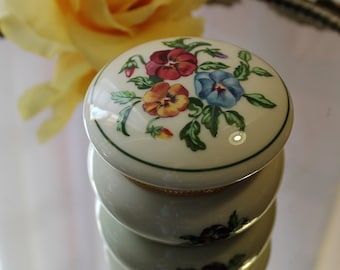 Vintage Partylite Porcelain Floral Trinket Box