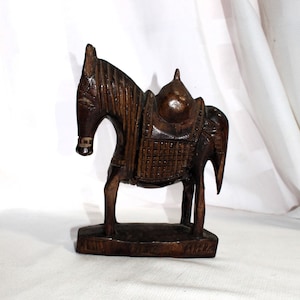 Hand Carved Wooden Horse AS IS