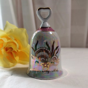 Vintage Ocean City, Maryland Souvenir Bell w/ Iridescent Finish