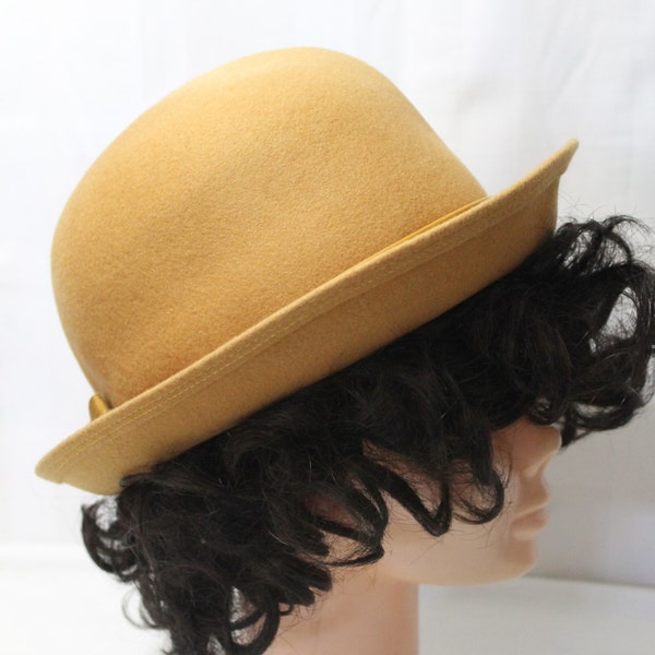 SALE Vintage HENRY POLLAK "Supra Felt" Wool Derby Hat, Camel Color