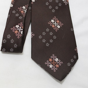 1970s SUPERBA Ultra Wide Brown Floral Necktie