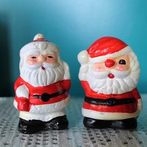 Jolly Santa Claus Salt and Pepper Shakers, Vintage Kitsch