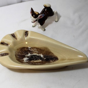 Mid Century Teardrop Shaped Pottery Ashtray, USA