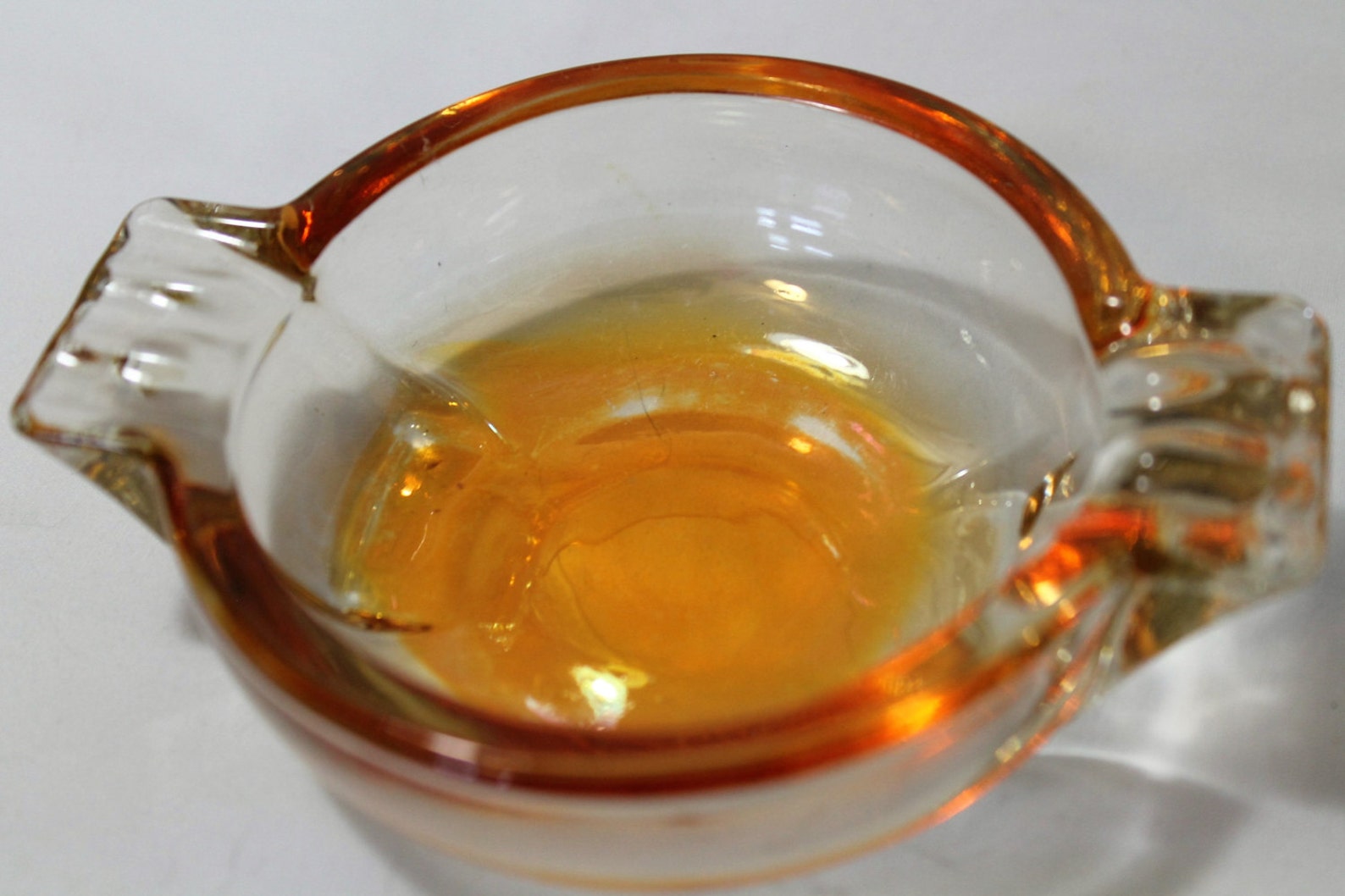 Vintage Peach Glass Ashtray Etsy