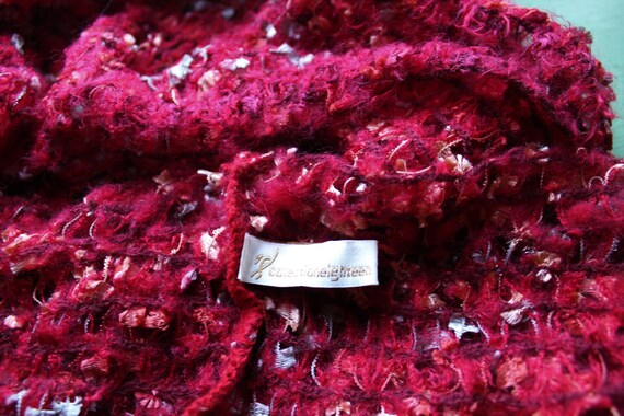 SALE Vintage Raspberry Red Infinity Scarf by Coll… - image 5