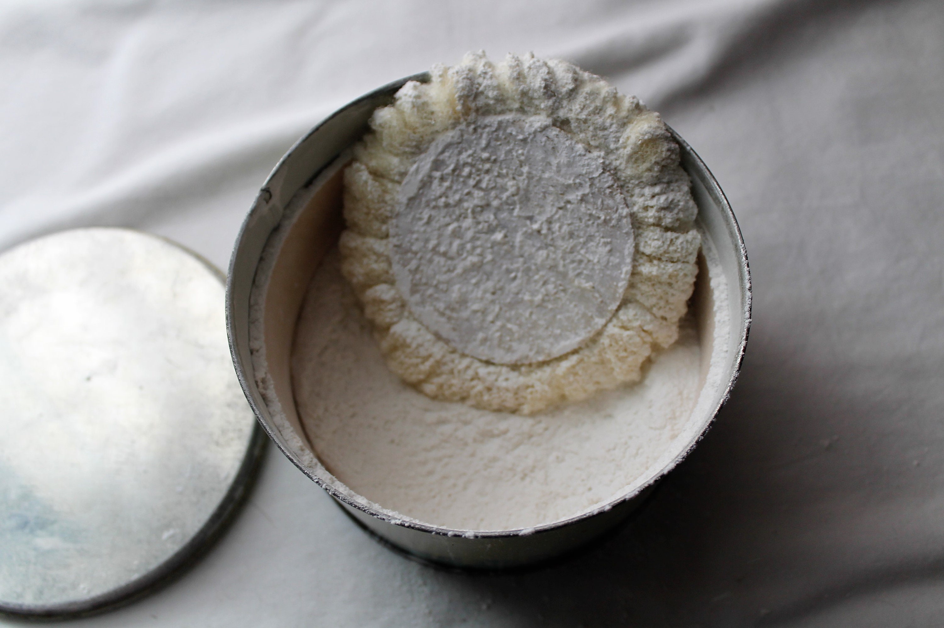 Vintage AVON Dusting Powder Tin 1936 Half Full With Puff Etsy