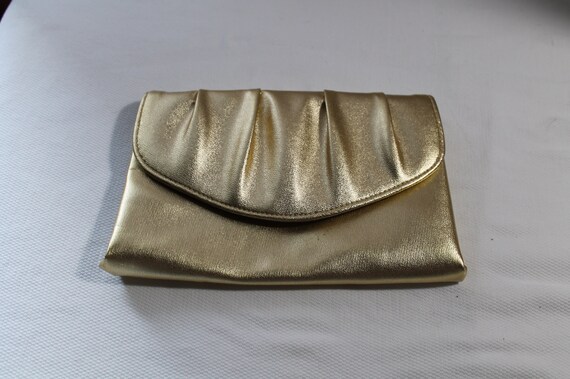 1980s AVON "Polished Gold" Evening Bag, Vegan Clu… - image 1