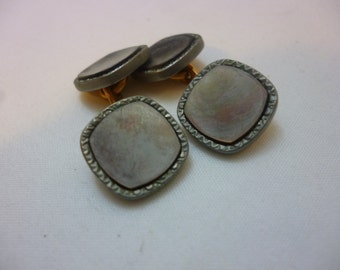 SALE Antique KREMENTZ Abalone MOP Button Style Cufflinks