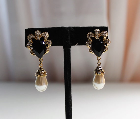 Vintage 1980s Signed MARVELLA Faux Pearl Teardrop… - image 2