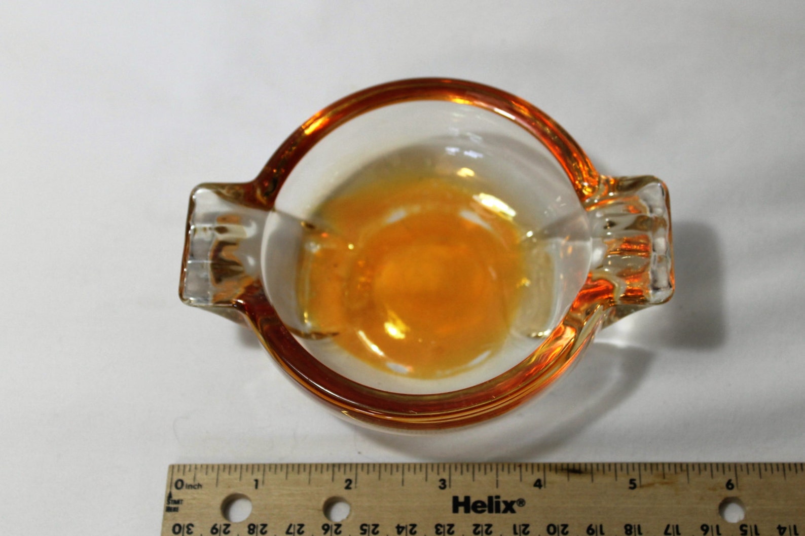 Vintage Peach Glass Ashtray Etsy