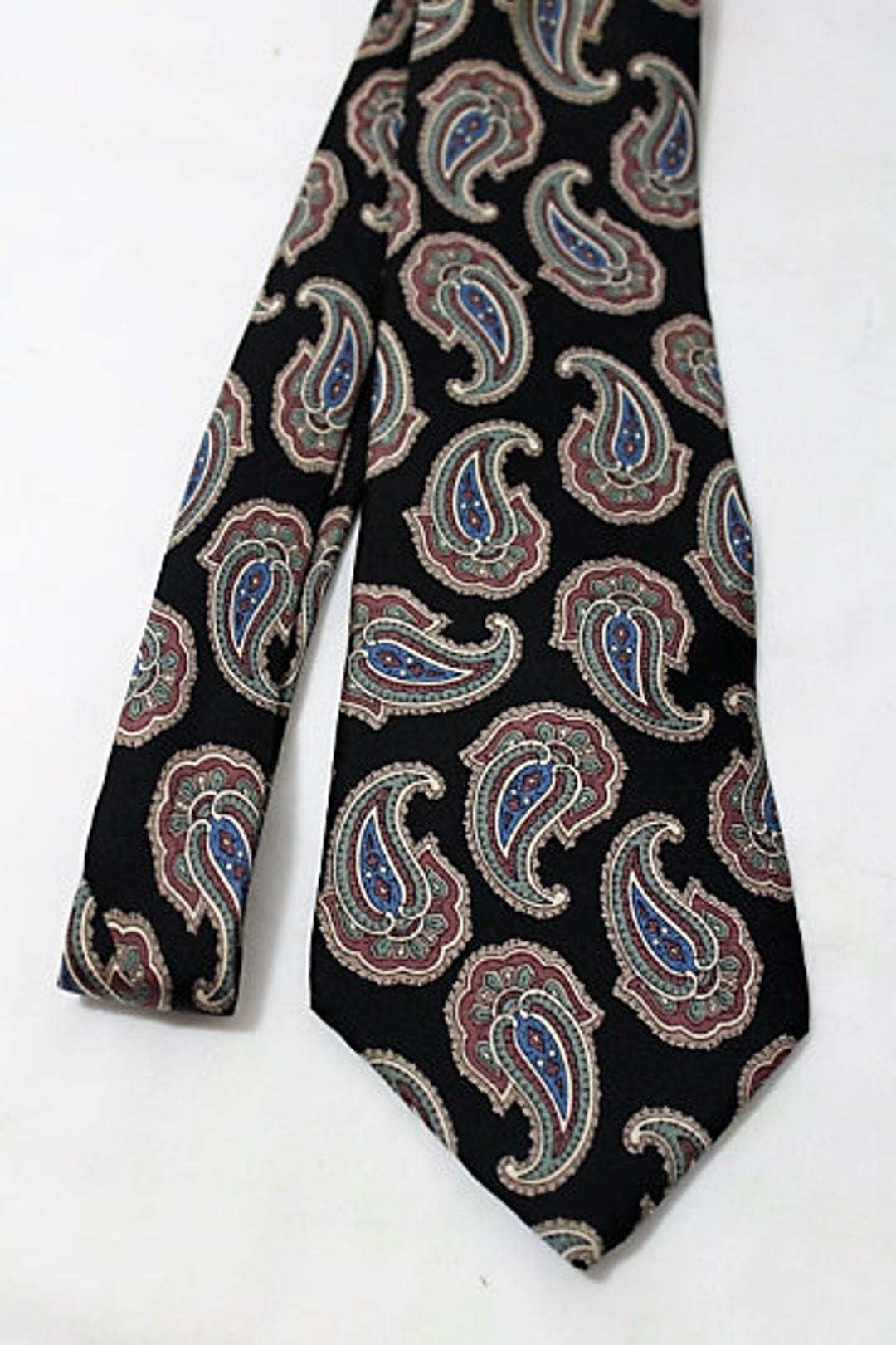 Vintage HALSTON III 3.5 Inch Wide Silk Necktie Black Paisley - Etsy
