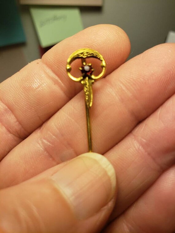 Beautiful Edwardian George L. Paine Gold Stick Pi… - image 6