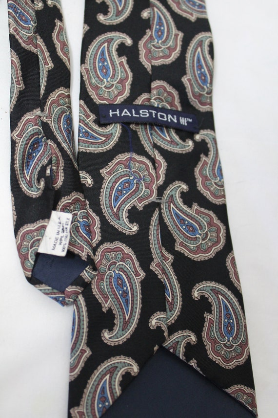 Vintage HALSTON III 3.5 Inch Wide Silk Necktie, B… - image 2
