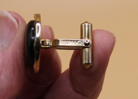 Boutons De Manchette Vintage Années 70 Signés Destino - Modèle Moderniste - Bon état