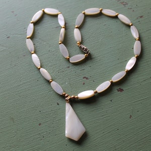 SALE Unique Vintage Mother of Pearl Necklace, Free Shipping in USA