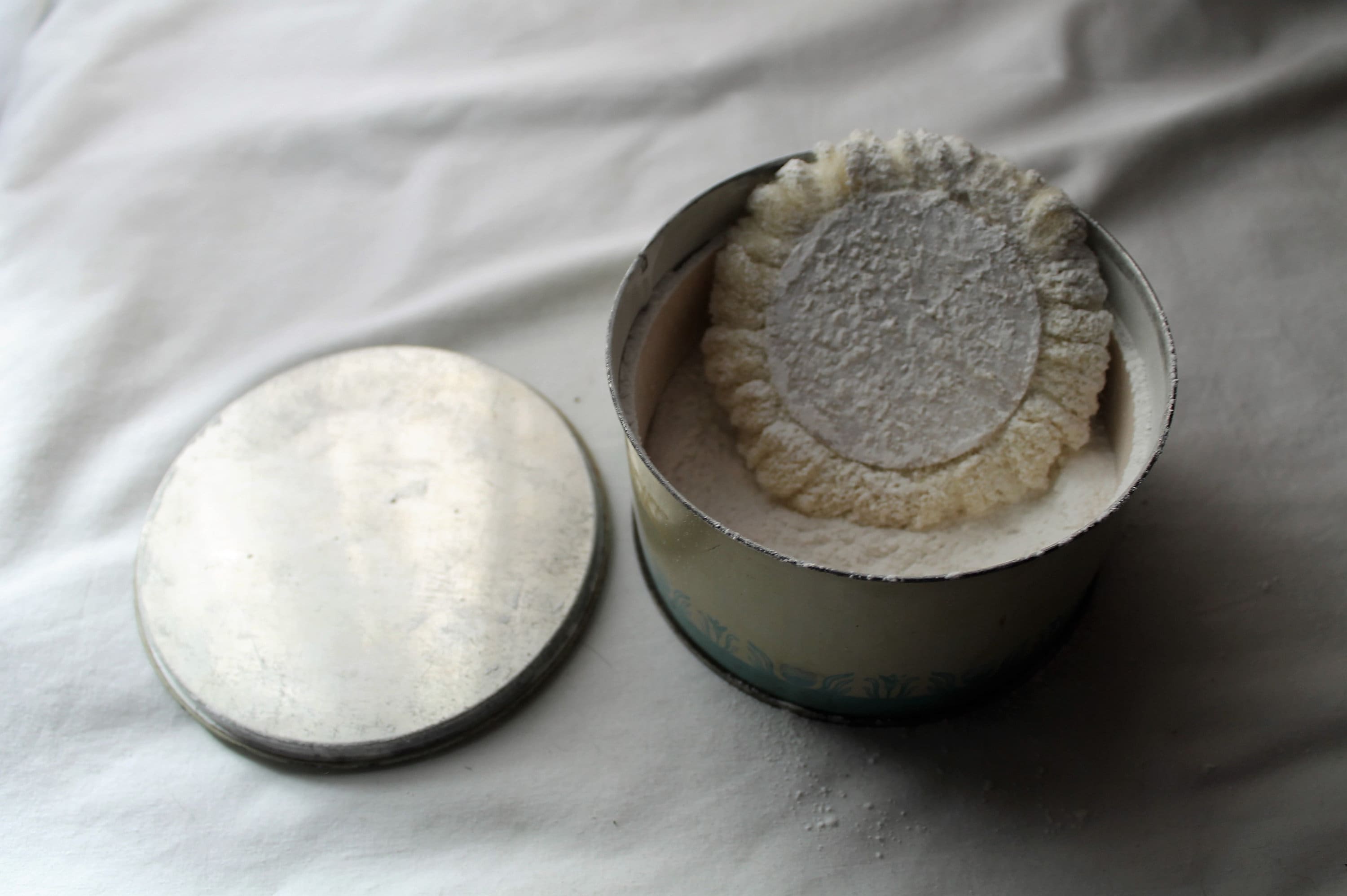 Vintage AVON Dusting Powder Tin 1936 Half Full With Puff Etsy