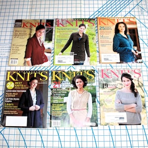 Lot of 6 Knitting Magazines, Interweave Knits, 2006-2014