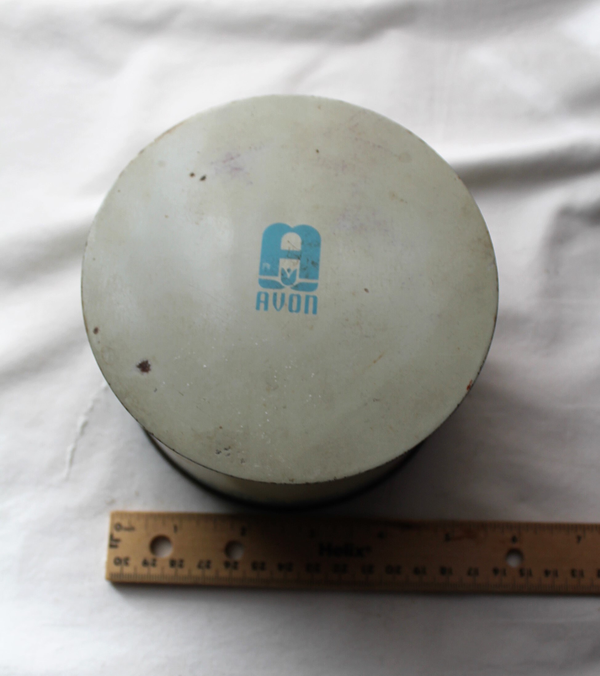 Vintage AVON Dusting Powder Tin 1936 Half Full With Puff Etsy