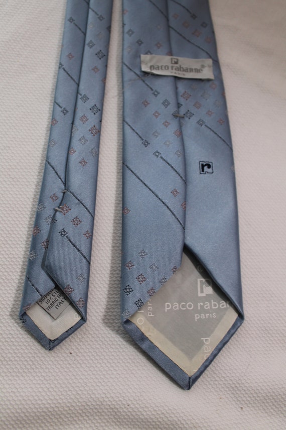 Vintage 80s PACO RABANNE 3 X 54 Inch Silk Necktie… - image 3