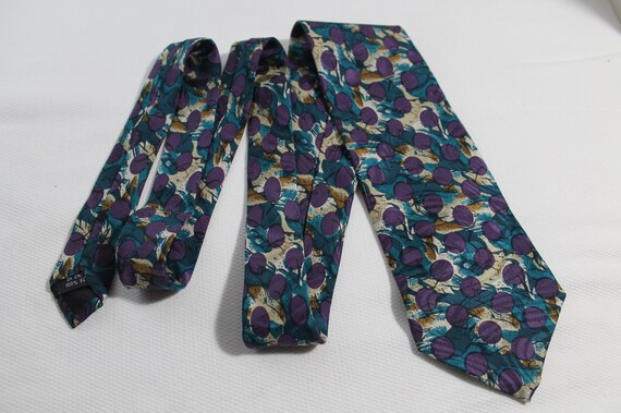 Vintage Como Collezione Silk Necktie, Purple, Tea… - image 2
