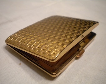 SALE Mid Century Basket Weave Compact