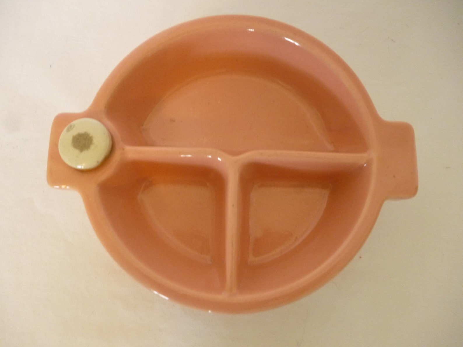 Mid Century Rose Pink Divided Pottery Baby Food Warming Dish - Etsy