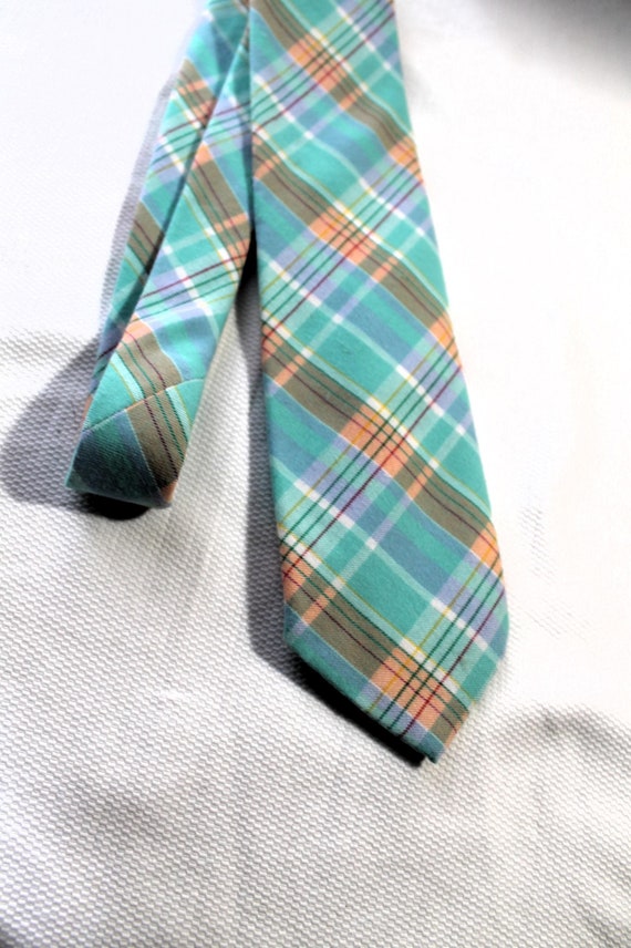 pastel plaid tie