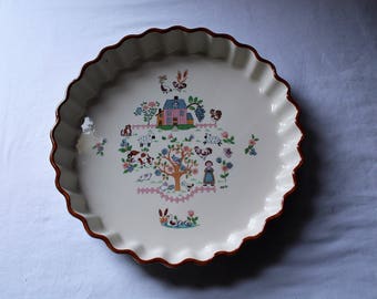 Vintage Jamestown China "Country Home" Tart or Quiche Dish