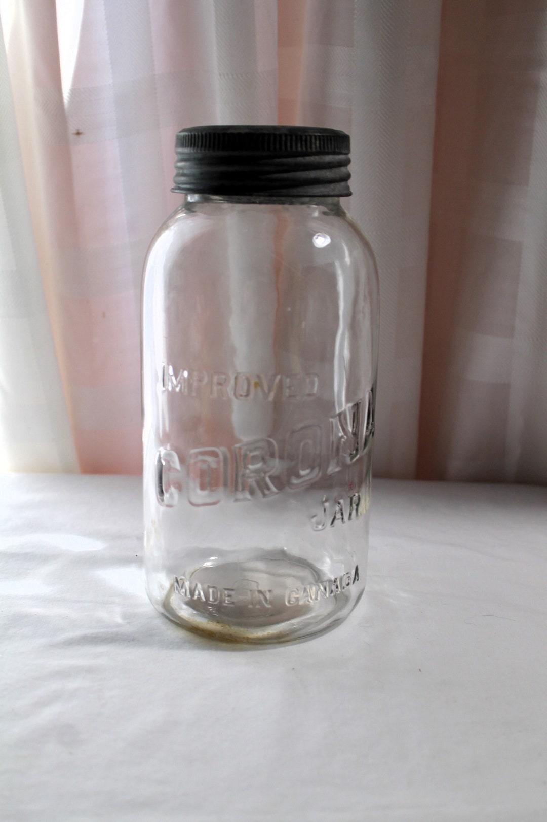 Vintage CORONA 2quart Canning Jar With Crown Lid & Zinc Ring Etsy