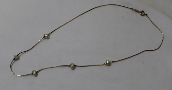 Vintage NAPIER Gold Tone and Faux Pearl Choker - image 2