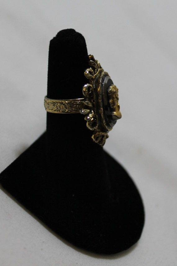 Large Left Facing Cameo Cocktail Ring, Statement … - image 2