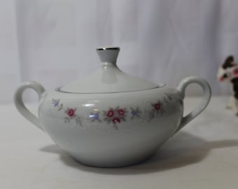 Vintage Coventry Fine China Sugar Bowl, Floral Lace Pattern No. 655