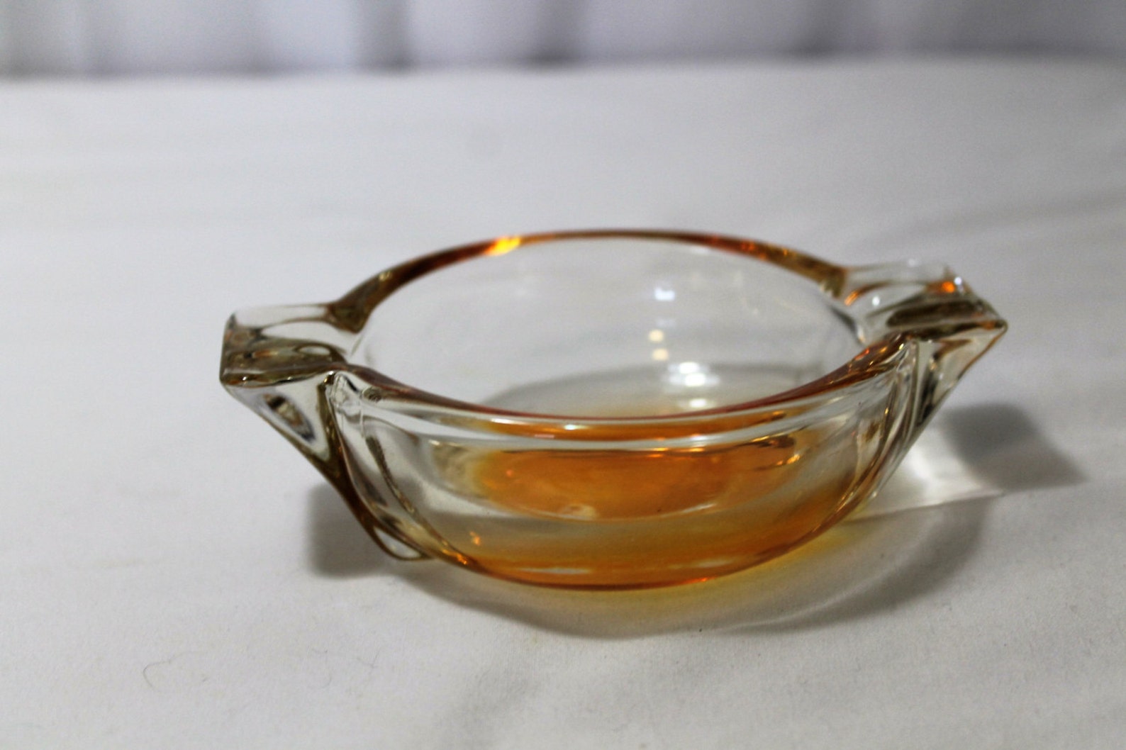 Vintage Peach Glass Ashtray Etsy