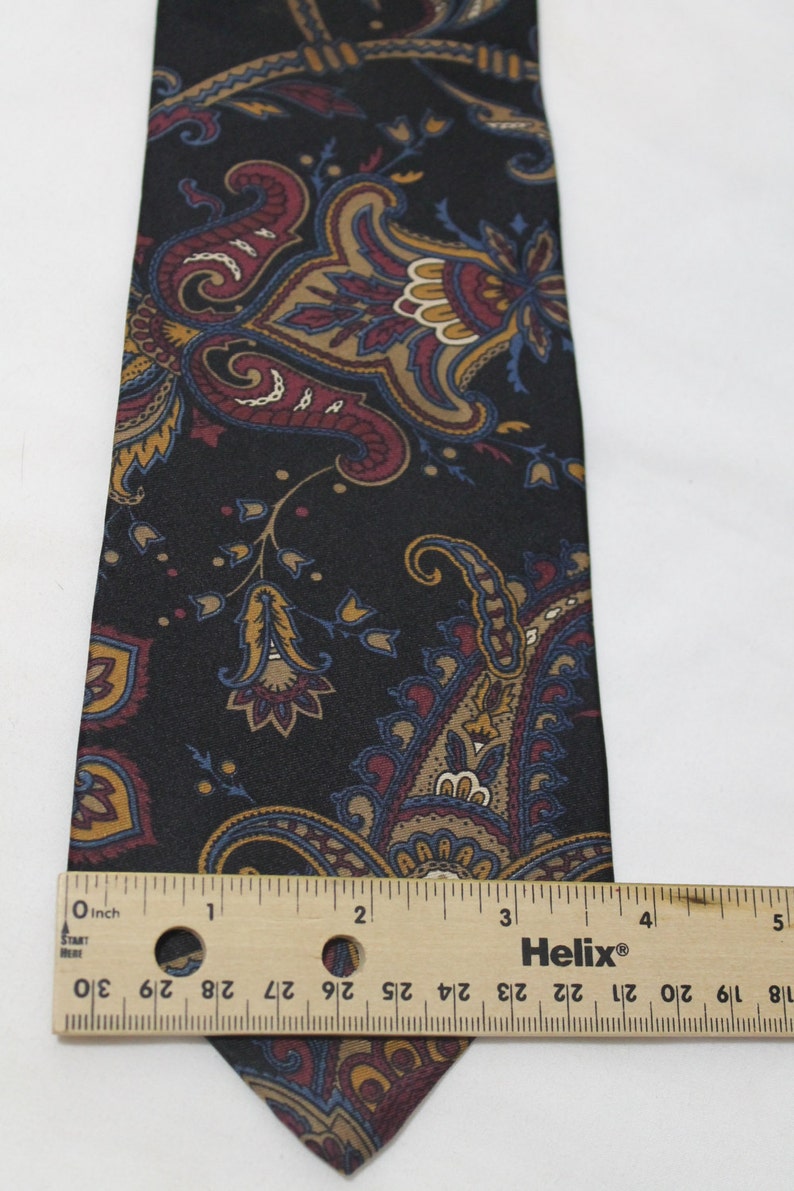 Vintage IZOD 3.75 Inch Wide Silk Necktie Black Paisley | Etsy