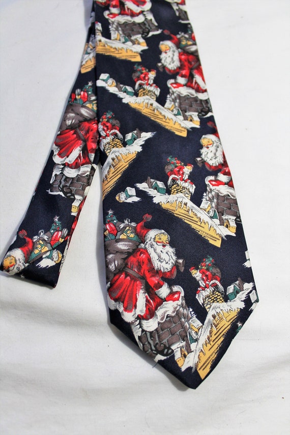 Vintage Boston Traders Old Time Santa Clause Silk Necktie | Etsy