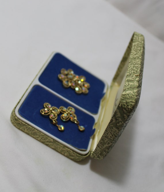 Vintage CAMELOT Aurora Borealis Brooch and Clip E… - image 5