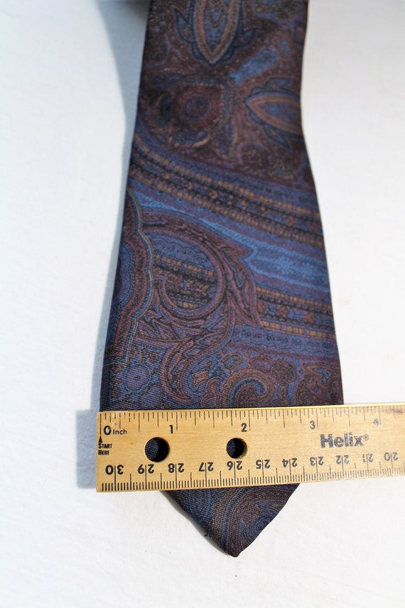 Vintage DAKS London Dark Paisley Silk Necktie, Bl… - image 6